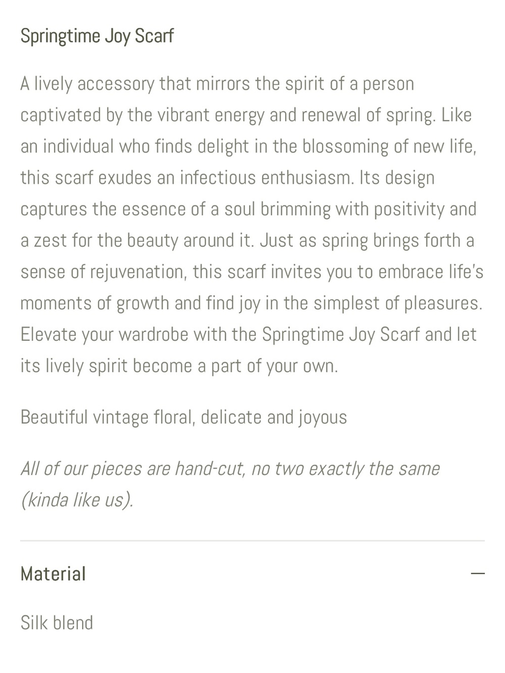 Late Sunday Afternoon silk Green Floral Scarf wrap “Springtime Joy” - Picture 3 of 9